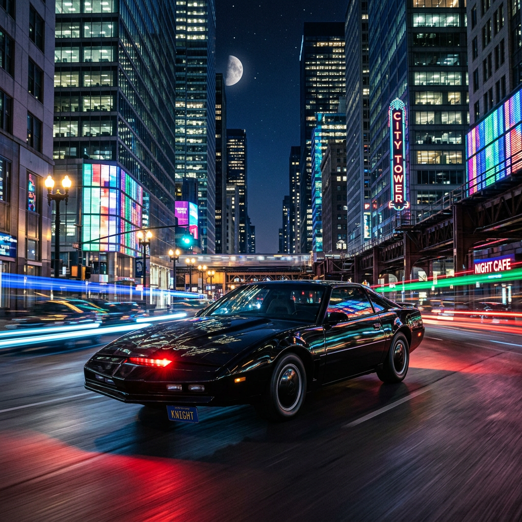 KITT in a downtown city scene